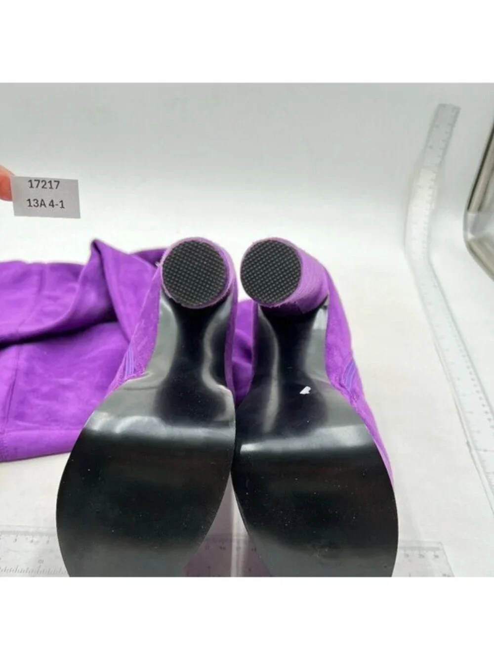 FSJ Sexy Thigh High Long Boots Over The Knee Platform Thick High Heel Purple